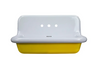Nantucket sinks NS-VCU36YLWW Fireclay 30's style sink in white with a yellow bottom