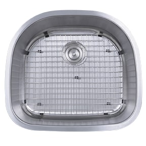 Nantucket Sinks NS03i-16 NS03i-16 Sconset 23" D-Bowl Undermount Stainless Steel Kitchen Sink, 16 Gauge