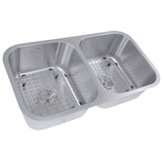 Nantucket Sinks NS10i-16 32.5" Double Bowl Equal Undermount Stainless Steel Kitchen Sink, 16 Gauge (image 2)