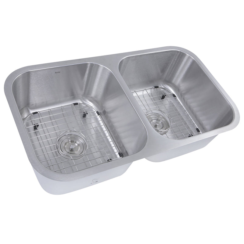 Nantucket Sinks NS10i-16 32.5" Double Bowl Equal Undermount Stainless Steel Kitchen Sink, 16 Gauge (image 2)