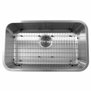 Nantucket Sinks NS3018-10-16 Large Rectangle Single Bowl Undermount Kitchen Sink, 10 Inches Deep