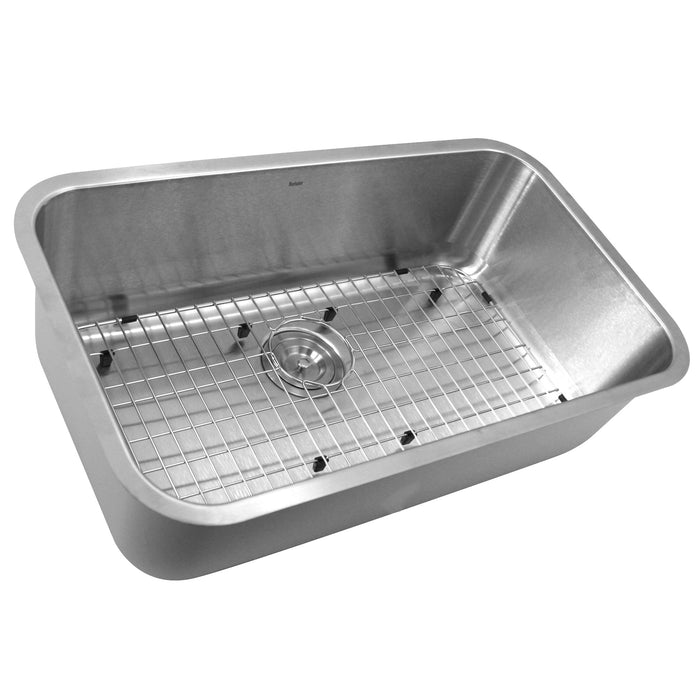 Nantucket Sinks NS3018-9-16 Large Rectangle Single Bowl Undermount Kitchen Sink, 9"es Deep