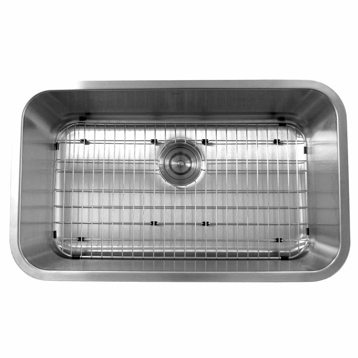 Nantucket Sinks NS3018-9-16 Large Rectangle Single Bowl Undermount Kitchen Sink, 9 Inches Deep