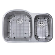 Nantucket Sinks NS3121-16 NS3121-16 - 31.5 Inch 70/30 Double bowl Undermount Stainless Steel Kitchen Sink, 16 Gauge