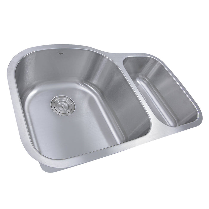 Nantucket Sinks NS3121-16 NS3121-16 - 31.5" 70/30 Double bowl Undermount Stainless Steel Kitchen Sink, 16 Gauge