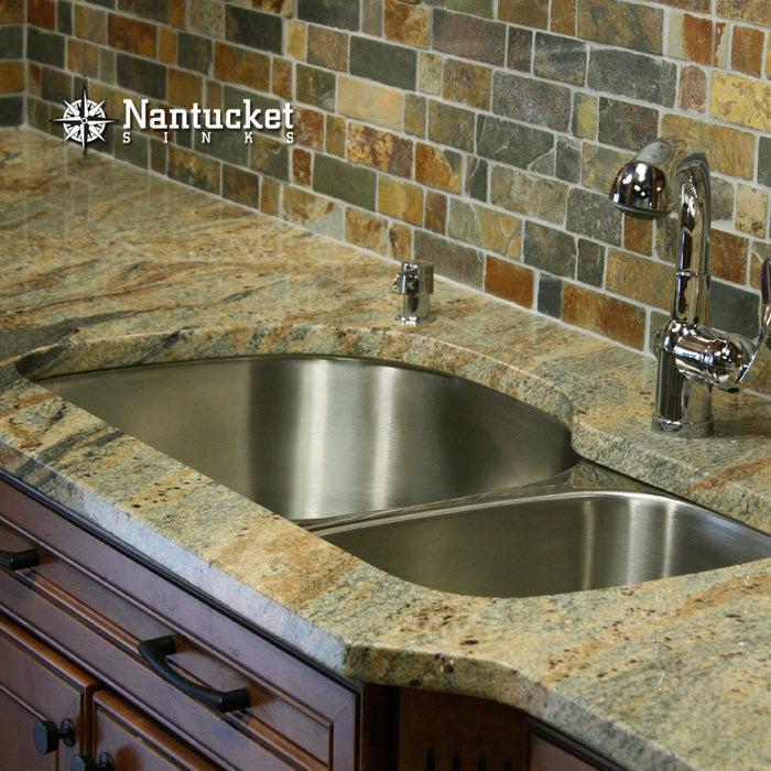Nantucket Sinks NS3121-16 NS3121-16 - 31.5" 70/30 Double bowl Undermount Stainless Steel Kitchen Sink, 16 Gauge