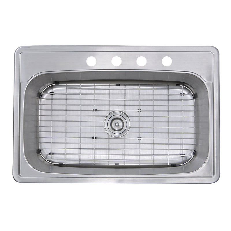 Nantucket Sinks NS3322-8 NS3322-8 33" Large Rectangle Single Bowl 18 Gauge Stainless Steel Drop In Kitchen Sink (image 2)