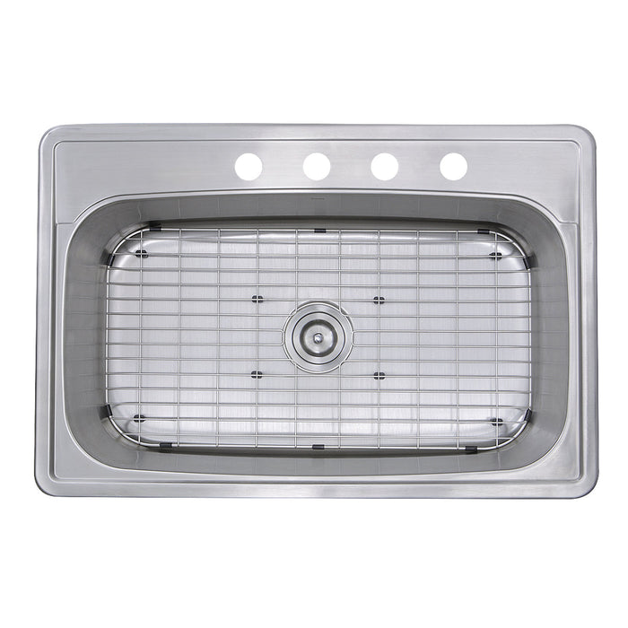 Nantucket Sinks NS3322-8 NS3322-8 33" Large Rectangle Single Bowl 18 Gauge Stainless Steel Drop In Kitchen Sink