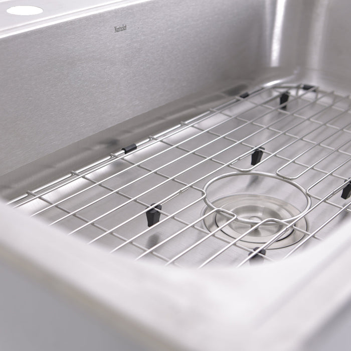 Nantucket Sinks NS3322-8 NS3322-8 33" Large Rectangle Single Bowl 18 Gauge Stainless Steel Drop In Kitchen Sink