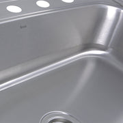 Nantucket Sinks NS3322-8 NS3322-8 33" Large Rectangle Single Bowl 18 Gauge Stainless Steel Drop In Kitchen Sink (image 4)