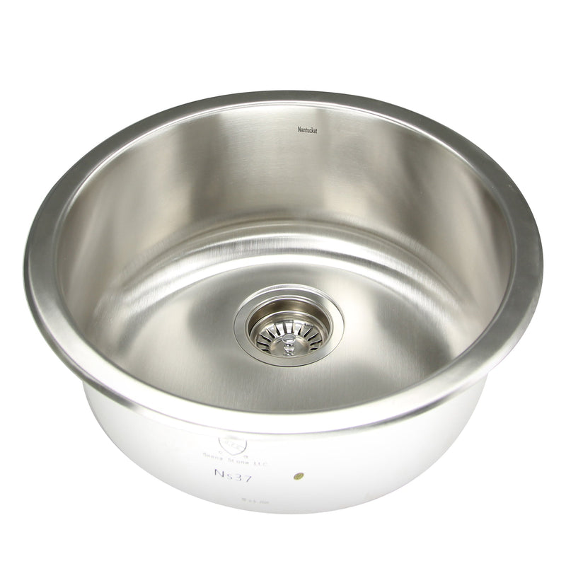 Nantucket Sinks NS37 Round Undermount Bar/Prep Sink, 18 Gauge (image 2)