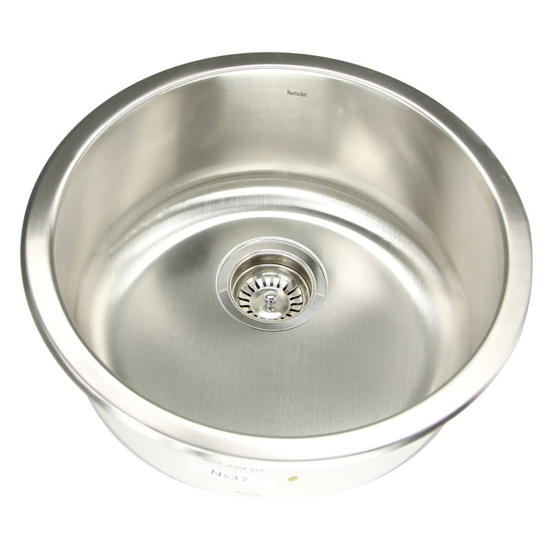 Nantucket Sinks NS37 Round Undermount Bar/Prep Sink, 18 Gauge (image 3)