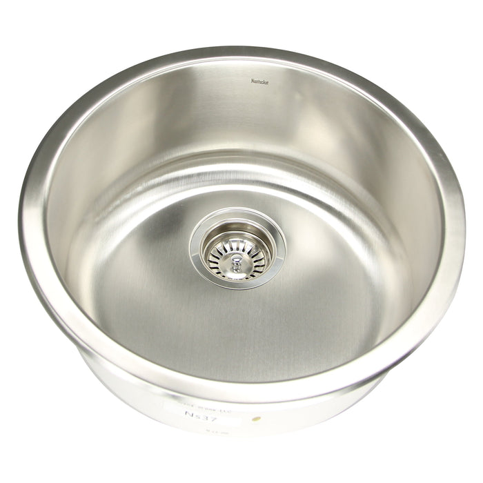 Nantucket Sinks NS37 Round Undermount Bar/Prep Sink, 18 Gauge