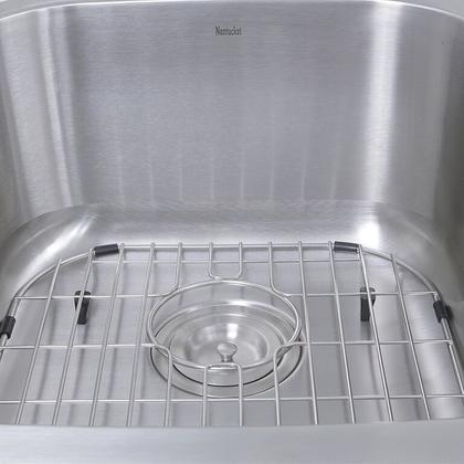 Nantucket Sinks NS503-16-CB 60/40 Double Bowl 16 Gauge Kitchen Sink with Cutting Board, Grids and Colander Drains (image 3)