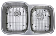 Nantucket Sinks NS503-16-CB 60/40 Double Bowl 16 Gauge Kitchen Sink with Cutting Board, Grids and Colander Drains (image 4)