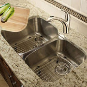 Nantucket Sinks NS503-16-CB 60/40 Double Bowl 16 Gauge Kitchen Sink with Cutting Board, Grids and Colander Drains (image 5)