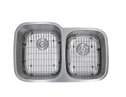 Nantucket sinks NS503-16 60/40 double bowl 16 gauge kitchen sink with grids and colander drains