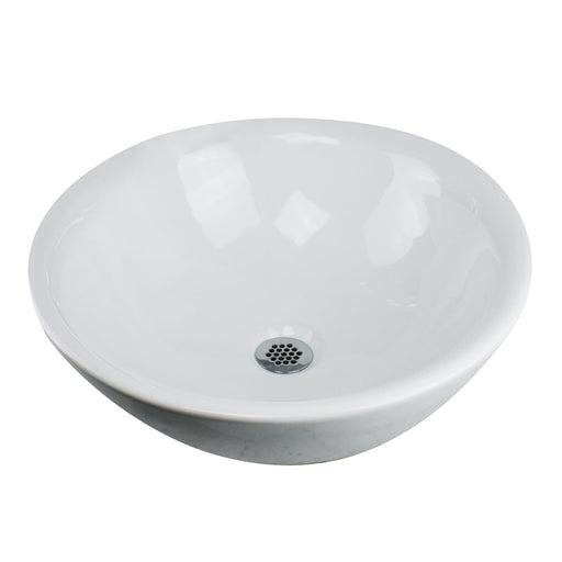 Nantucket Sinks NSV218 17" Round White Vessel Sink w/Overflow