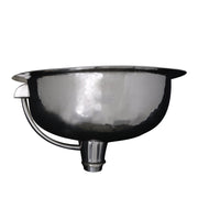 Nantucket Sinks OVS-OF 17.5" x 13.75" Hand Hammered Oval Undermount Bathroom Sink With Overflow (image 3)