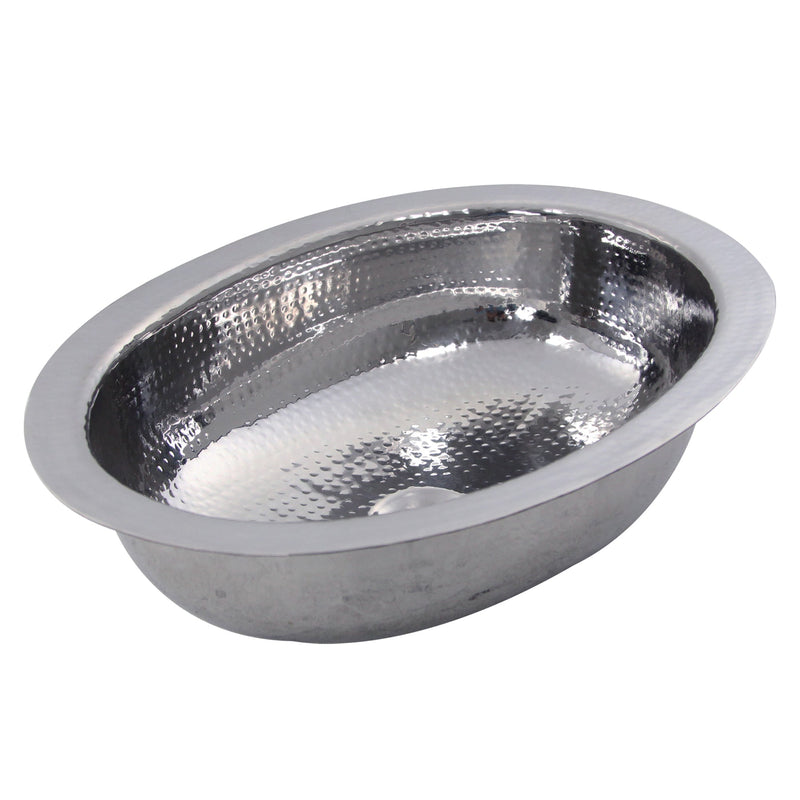 Nantucket Sinks OVS 17.75" x 13.75" Hand Hammered Oval Undermount Bathroom Sink (image 2)