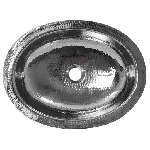 Nantucket Sinks OVS 17.75 Inch x 13.75 Inch Hand Hammered Oval Undermount Bathroom Sink