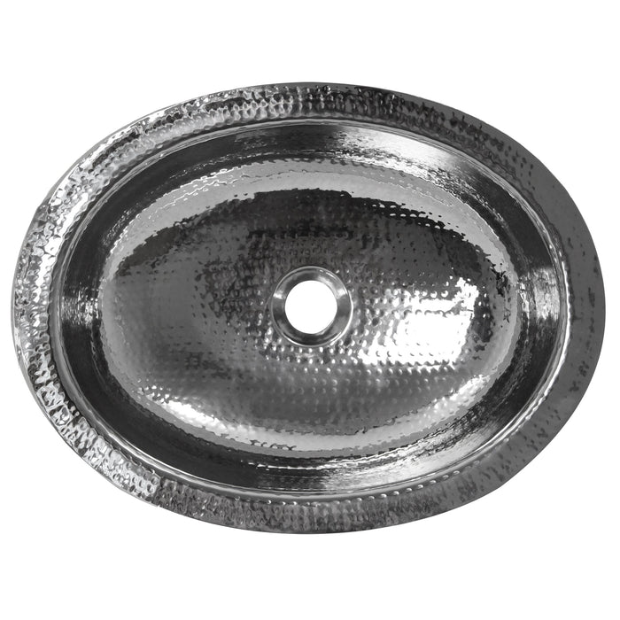 Nantucket Sinks OVS 17.75 Inch x 13.75 Inch Hand Hammered Oval Undermount Bathroom Sink