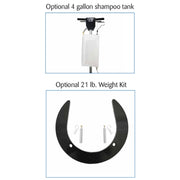 Optional 4 gallon shampoo tank and 21 lb Weight Kit for EDIC Saturn Heavy Duty Floor Buffer.
