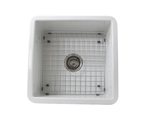 Nantucket sinks ORLEANS1616 16 inch square fireclay kitchen prep or bar sink