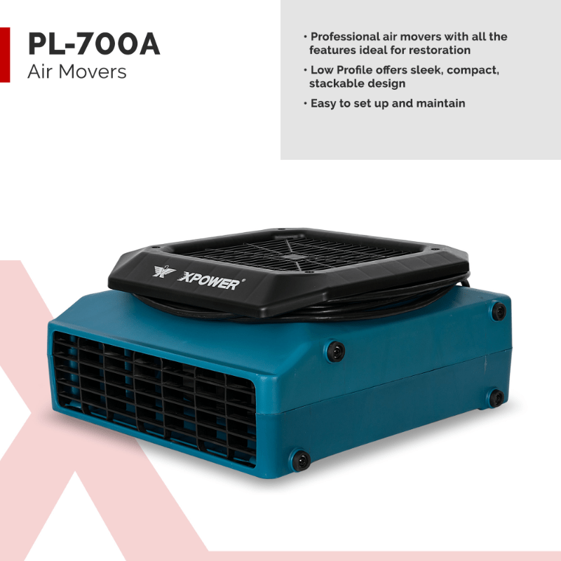 PL 700A Low Profile Air Mover Infographic.
