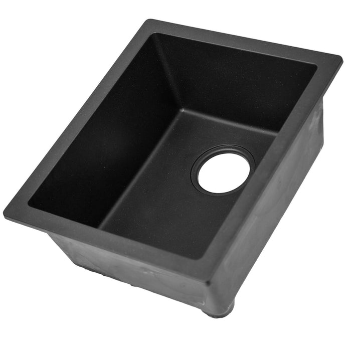 Nantucket Sinks PR1815 Single Bowl Dual-mount Bar-Prep Sink Black