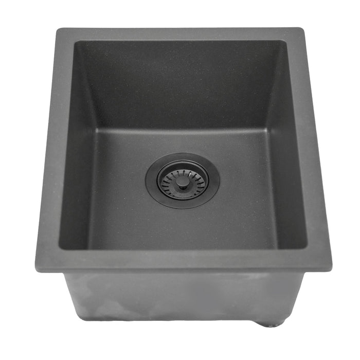 Nantucket Sinks PR1815 Single Bowl Dual-mount Bar-Prep Sink Black