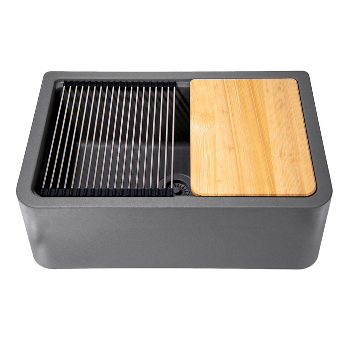 Nantucket Sinks PR3020-APS 30" Reversible Workstation Apron Sink with Accessory Pack