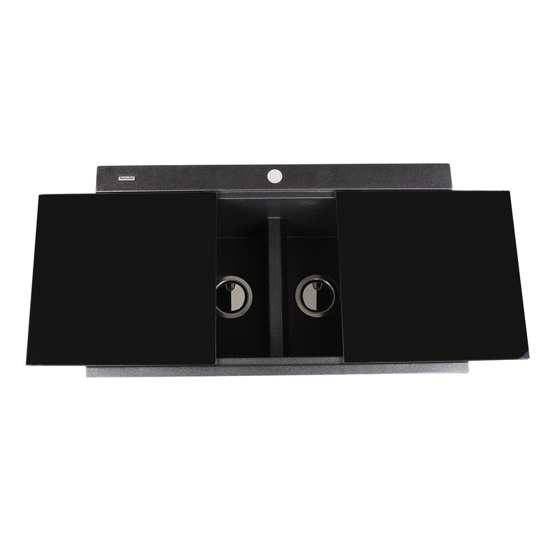 Nantucket Sinks Large Double Bowl Prep Station Toprmount Granite Composite - Parent