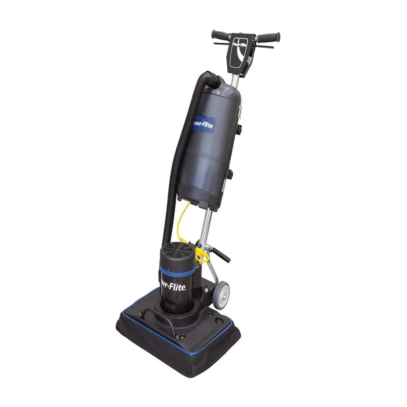 Powr-Flite Orbital 20 Inch Floor Machine Dust Control left view with dust control kit.
