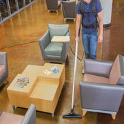 Powr Flite Pro Lite Backpack Vacuum 4 qt BP4S church lobby cleaning with backpack vacuum.