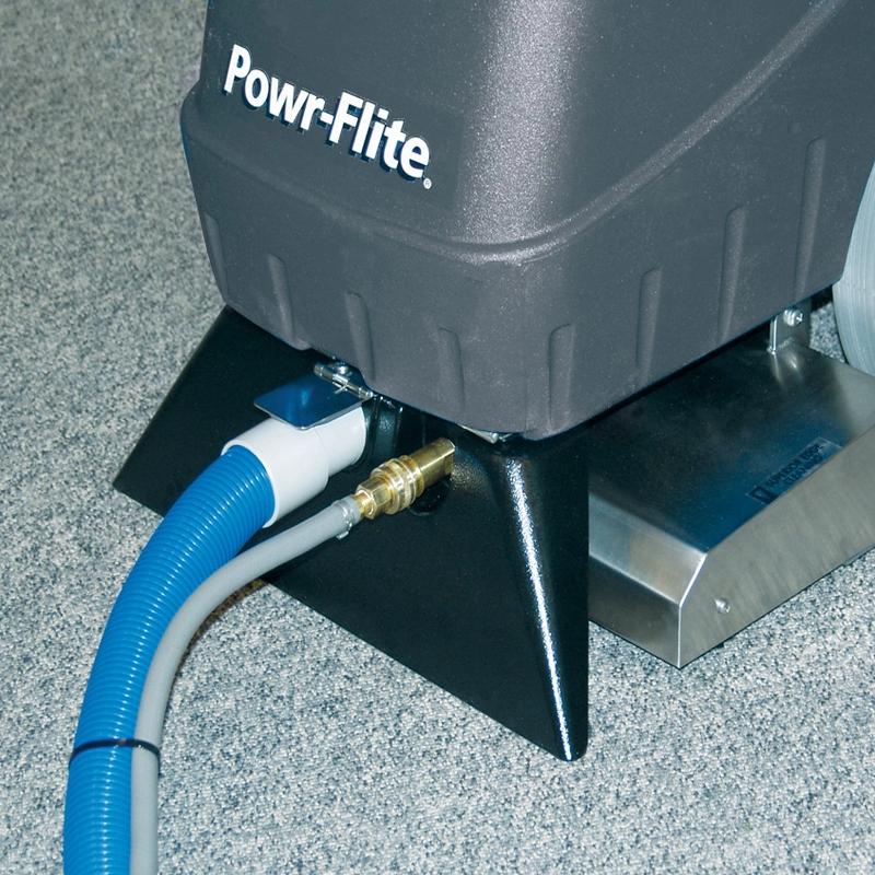 Powr-Flite Prowler 9 Gallon Self Contained Carpet Extractor hose connection detail.