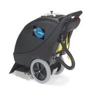 Powr-Flite Prowler 9 Gallon Self Contained Carpet Extractor rear view handles wheels.