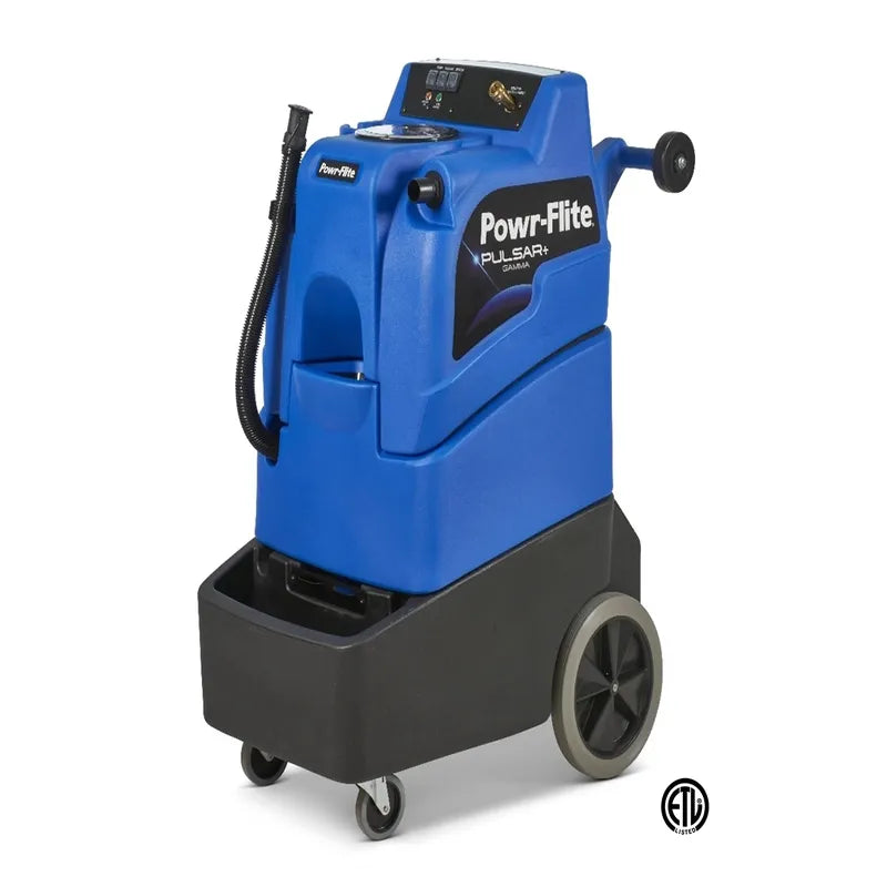 Powr-Flite Pulsar Delta Plus angled view blue carpet extractor plus.