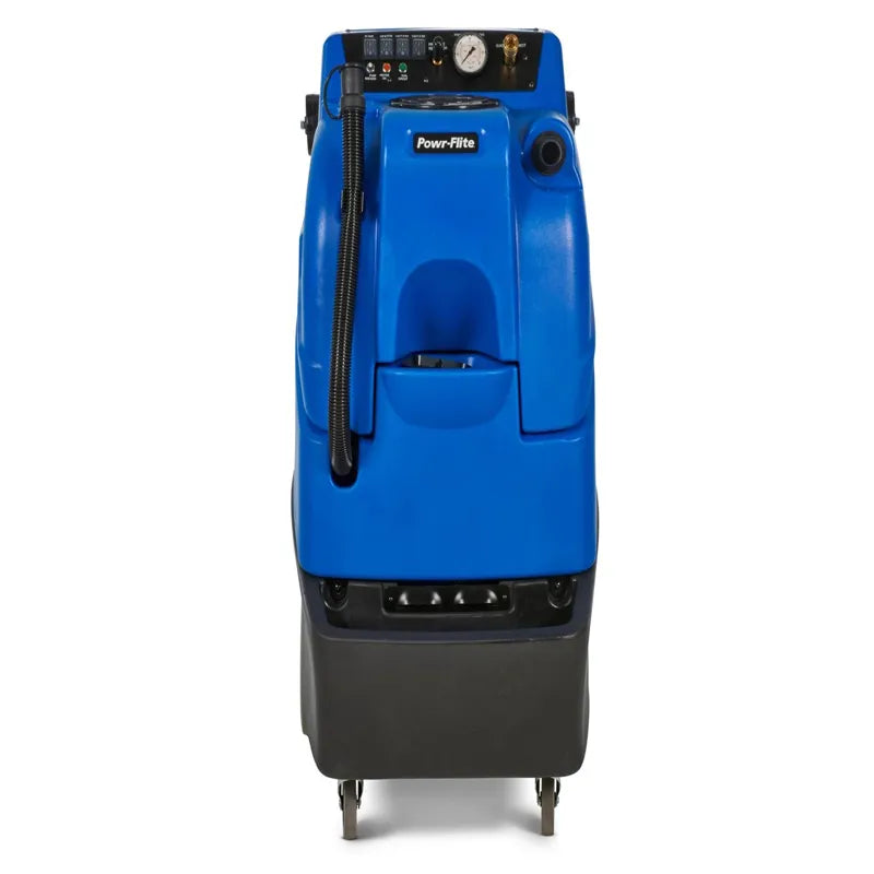 Powr-Flite Pulsar plus front view with control panel and blue exterior.