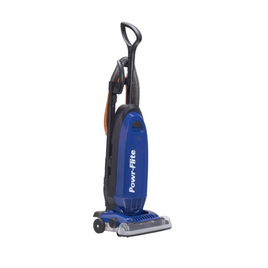 Powr Flite Solar Reach Upright Vacuum Lightweight w Onboard Tools PV090 W12 U angled view blue body with powr flite branding.