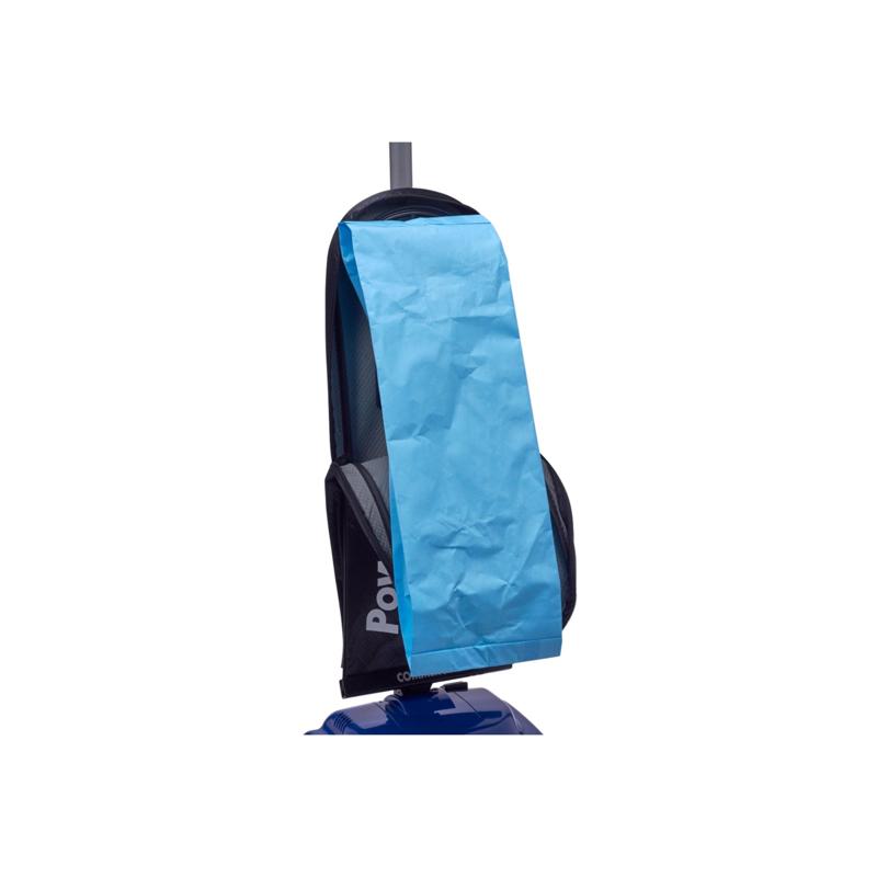 Powr Flite Solar Ultra Lightweight Upright Vacuum rear view with cord wrapped.