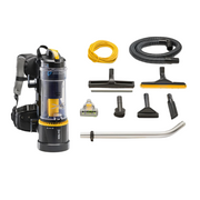 Prolux 2.0 Commercial Bagless Upright Backpack Vacuum full kit with attachments yellow black.