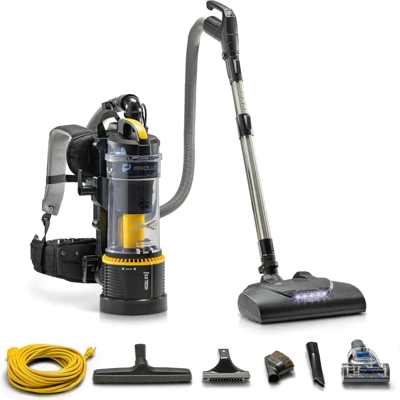 Prolux 2.0 Commercial Bagless Upright Backpack Vacuum full kit with attachments.