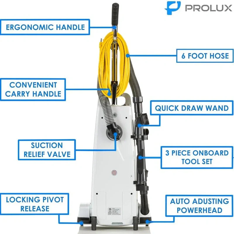 Prolux 6000 commercial upright vacuum back view.