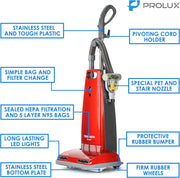 Prolux 7000 Upright Sealed HEPA Vacuum with on board tools