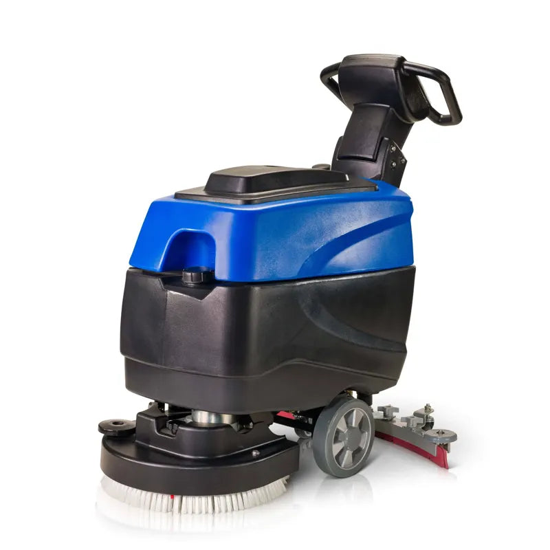Prolux C460S 18 inch cordless commercial walk behind floor cleaner scrubber buffer rear view.