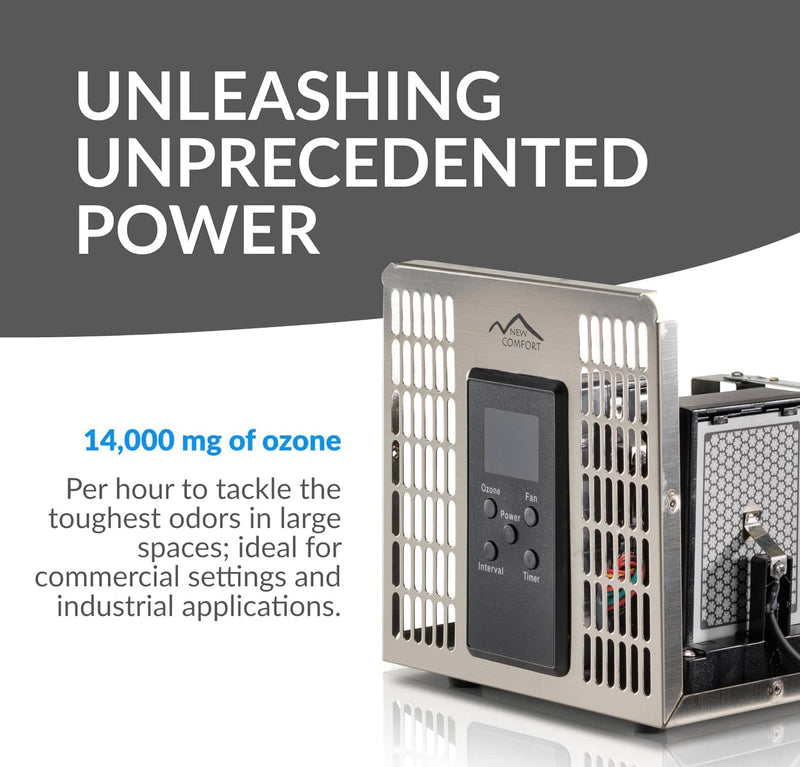 Prolux Comfort PLCOZ12K Stainless Steel 9,000 to 14,000 mg/hr Commercial Ozone Generator and Air Purifier