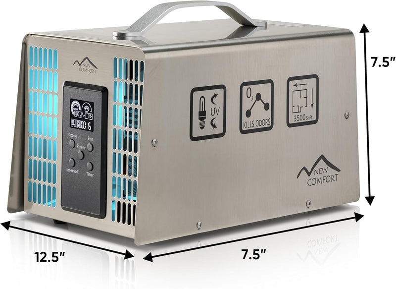 Prolux Comfort PLCOZ12K Stainless Steel 9,000 to 14,000 mg/hr Commercial Ozone Generator and Air Purifier