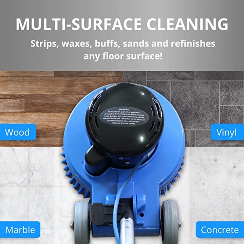 Prolux Core 13 Heavy Duty Commercial Polisher Floor Buffer Machine Scrubber and 5 Pads multi surface cleaning for wood vinyl marble concrete.