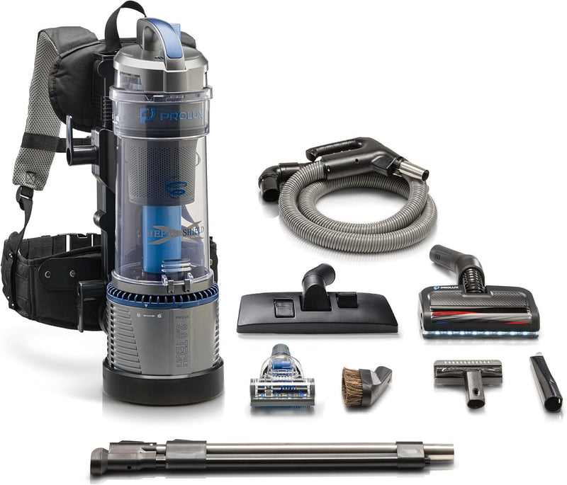 Prolux Lightweight 2.0 Bagless Upright Backpack Vacuum w/ Electric Powerhead Kit